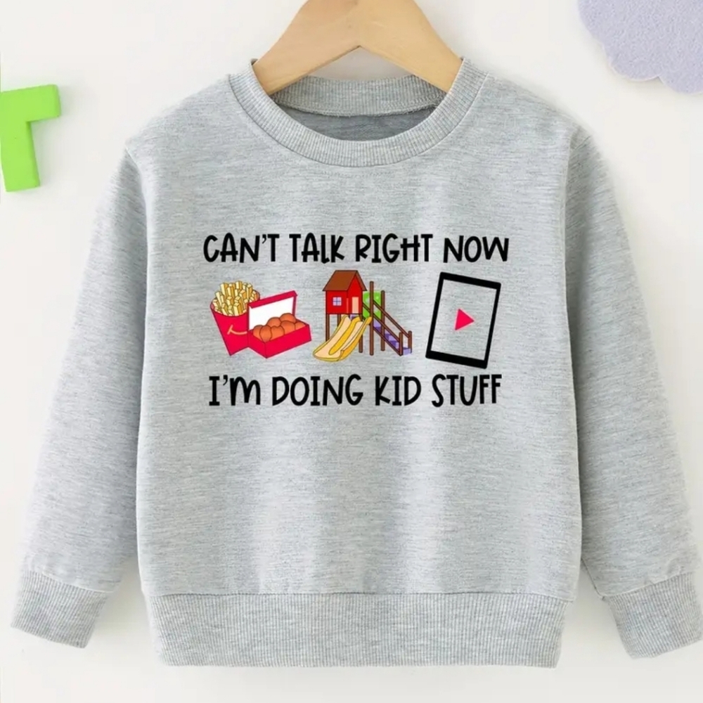 🎉5/$20 NWT Boy's Kid Stuff Gray Long Sleeve Sweatshirt